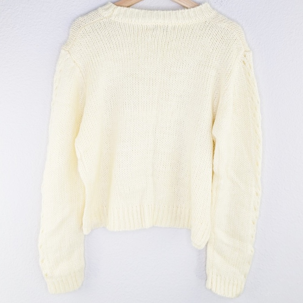 LAST CHANCE SALE Nordstrom cozy Woven Heart knit sweater - Picture 2 of 5